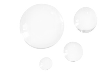 Circles, balls, bubbles. Transparent. On a blank background. PNG