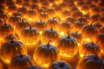 halloween pumpkin patch with ai generative