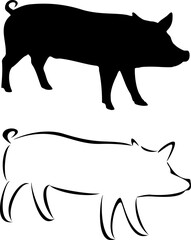 A tribal pig tattoo