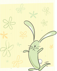 Illustration of a bunny thumping it's foot