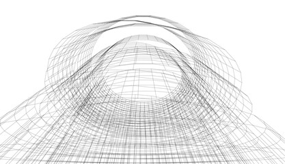 abstract architecture vector 3d illustration