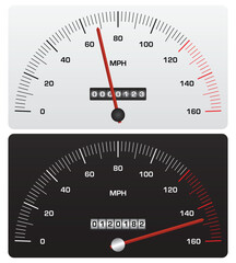 car speed gauge in two colors