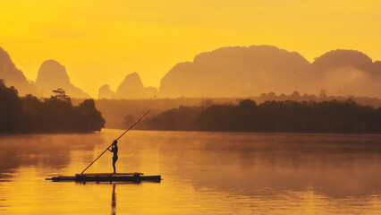 Landscape Nature View of Nong Thale Lake in Krabi Thailand