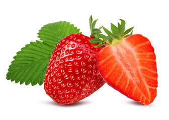 Strawberries isolated on white background with clipping path