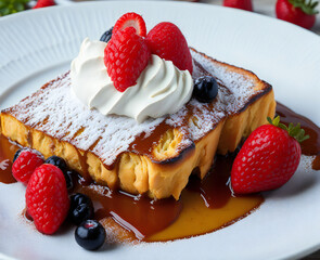 Golden French Toast Delight - Delicia de Tostadas Francesas Doradas (generated with AI)