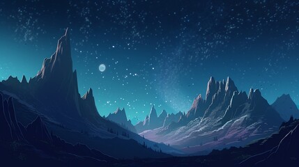 Celestial Mountains: Majestic Peaks Embracing Starry Skies