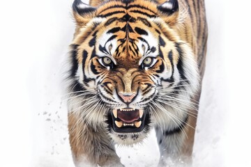  Ferocious Tiger: Intense Growl, Fierce Predator, Powerful Stare