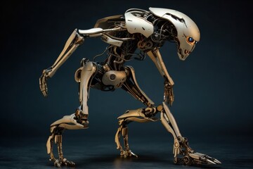 Naklejka premium futuristic gray robot character