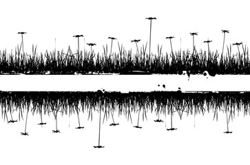 Floral frame black silhouette