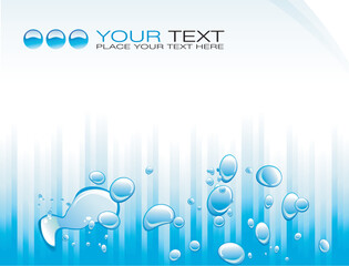Blue lines and water bubble Advertise flayer