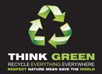 Think green and respect the nature with recycling process background