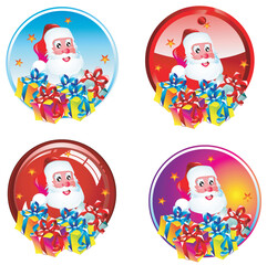 Santa and gift boxes stickers