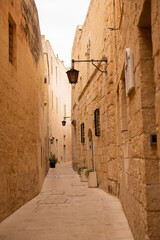 Street in the old town Mdina. Malta