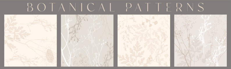 Delicate vector pattern wild flowers botanical background - 607580999