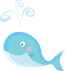 Big underwater animal. Art vector Illustration.