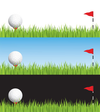 Golf illustration with different backgrounds.  Grouped and layered for easy editing.