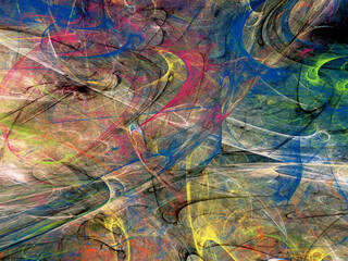 rainbow abstract fractal background 3d rendering illustration