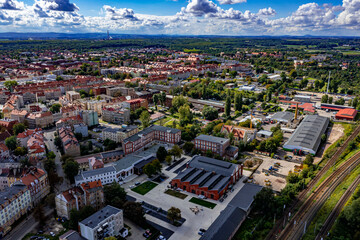 Fototapeta na wymiar Legnica in Poland from above