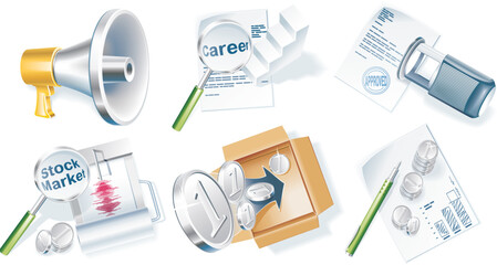 Detailed business related icon set