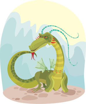 vector illustration of a cute dragon
