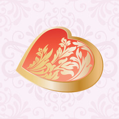 Obraz premium Abstract Stylized Valentines Day card with florals