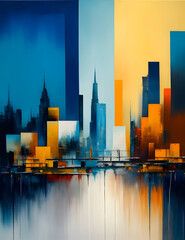 Abstract painting of a cityscape - Generative AI