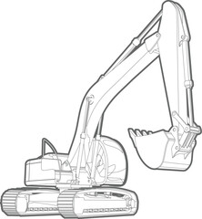 Obraz premium Vector illustration of a excavator. The vector file is in AI-EPS8 format.