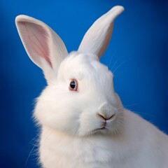 Obraz na płótnie Canvas Pure Elegance: Florida White Bunny's Photorealistic Beauty