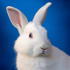 Obraz premium Pure Elegance: Florida White Bunny's Photorealistic Beauty