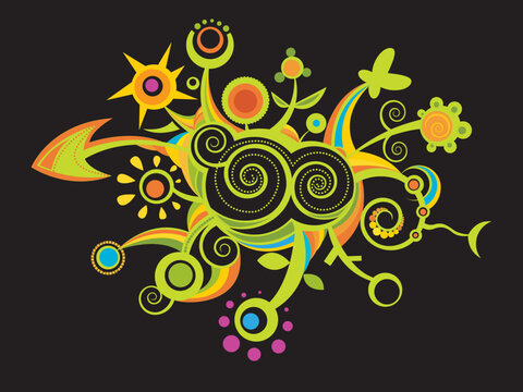 abstract flower graphic creation
