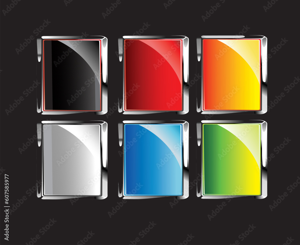 Poster ultra glossy reflective colorful buttons