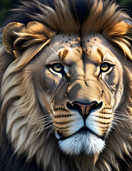 Big Majestic Lion Head created with Generative AI technology