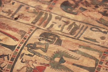 Fototapeta na wymiar old acient egyptian hieroglyphics texture pattern backdrop