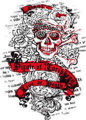 sailor skull with flower