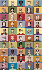 Fifty adult men of various age and different nationality