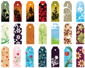 Set of  different vector floral  bookmarks for design use