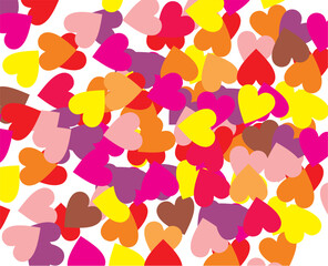 Vector illustration of Love hearts confetti
