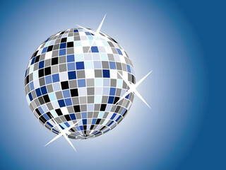 disco ball on blue background vector illustration