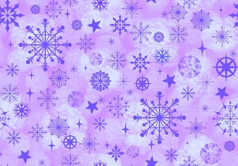 Winter abstract watercolor snowflakes seamless Christmas polka dots pattern for new year gift box and wrapping