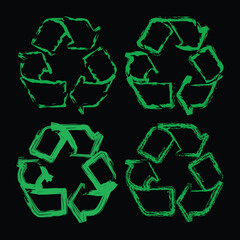 Obraz premium Recycle signs vector illustration