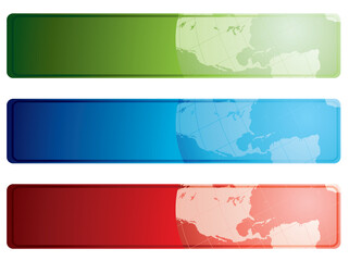 Globe banners.  Please check my portfolio for more map illustrations.