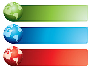 Globe banners.  Please check my portfolio for more map illustrations.