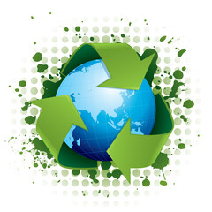 World recycling concept illustration.  Please check my portfolio for more recycling illustrations.