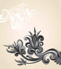 Vector ornament in folk floral style