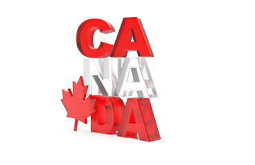 Canada Day 3D render illustration isolated on white background with shadow