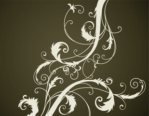 vector vintage template frame In flower style