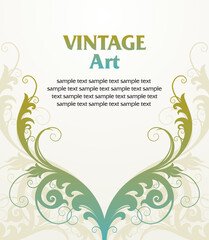 vector vintage template frame In flower style