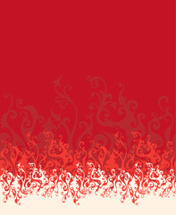 vector floral ornament In flame style (horizontal seamless)