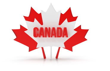 Canada Day 3D render illustration isolated on white background with shadow