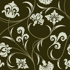 Seamless background from a floral ornament, Fashionable modern wallpaper or textile